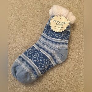 Blue Sherpa Lined Socks
